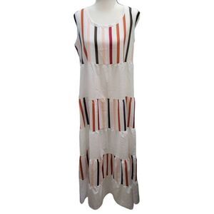 Made with Love Vertical Striped Maxi Sleeveless Dress Size M *New w/defect